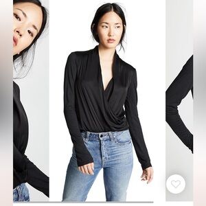 Velvet Bedelia Top Black. Comfy fabric with elevated draped neckline